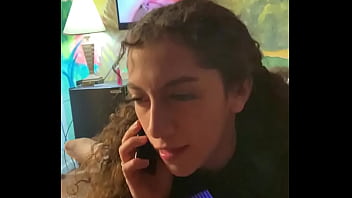 Latina sucks dick while her boyfriend is on the phone
