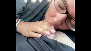 Gagging on my cock, while parked in a car