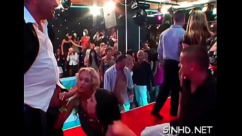 Loads of human juices are spilled during racy fuckfest party