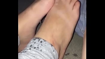 s. girl at party get cute feet sprayed