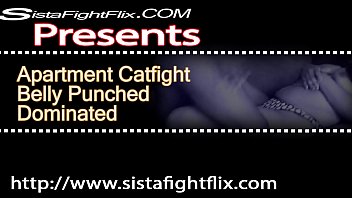 Apartment Catfight Belly Punched Dominated