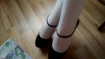 white stockings high heels cumshot