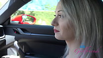 Cute Amateur Cecelia Taylor going for a ride and giving some roadhead